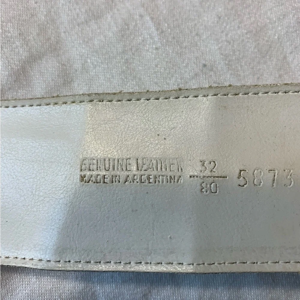 Roberto Dalpra Cream Croc Genuine Leather Bow Belt-Sz 32  display picture 1